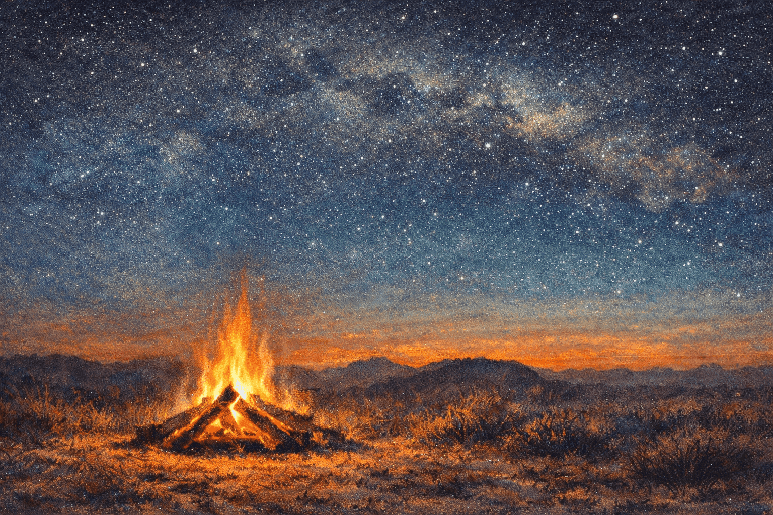 Night Camp Under the Stars