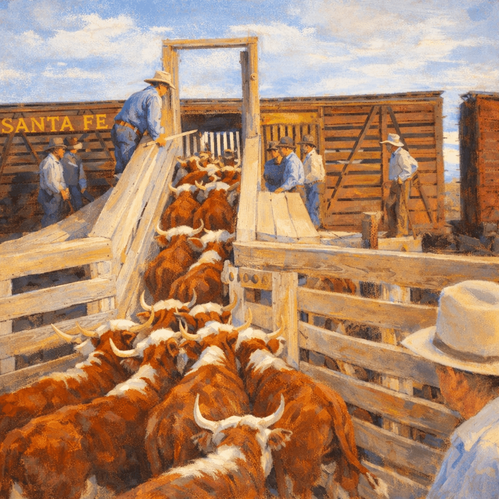 Loading at the Santa Fe Pens